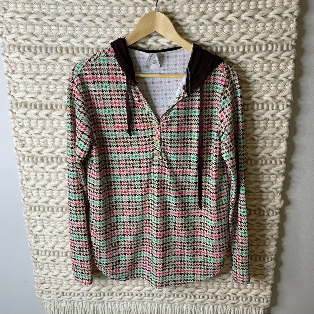 Honeyme “Josie” Pink Argyle Hoodie